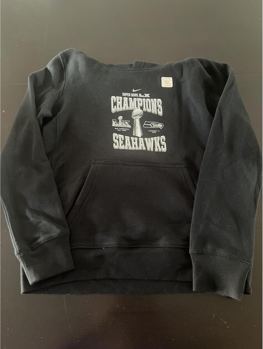 Seattle Seahawks Sam Darnold Super Bowl LX Champion Youth Hoodie Size M